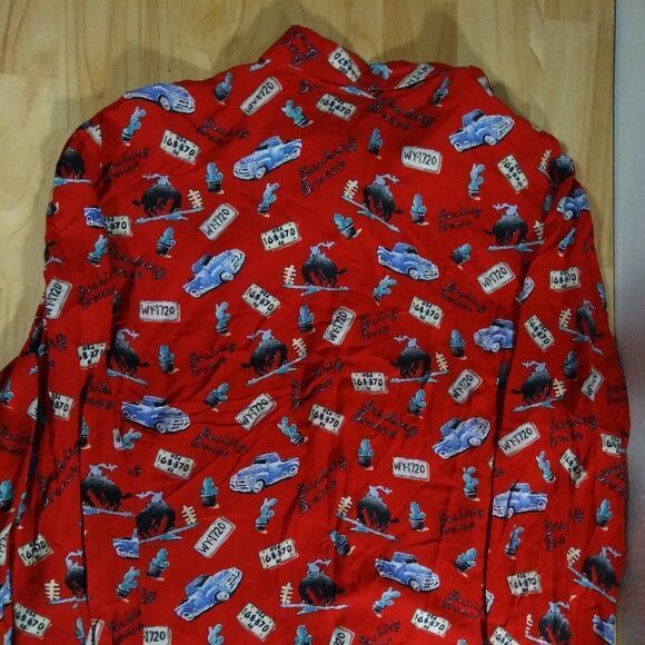 Vintage Circle T By Marilyn Lenox Americana Bucking Bronco Pattern Shirt - Picture 6 of 7